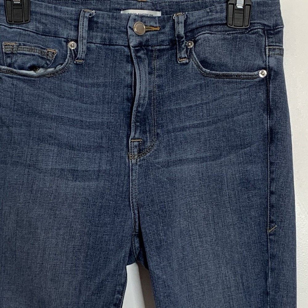 Good American Jeans Good Legs 8/29 Distressed Skinny Blue084 Made in USA - Picture 9 of 12